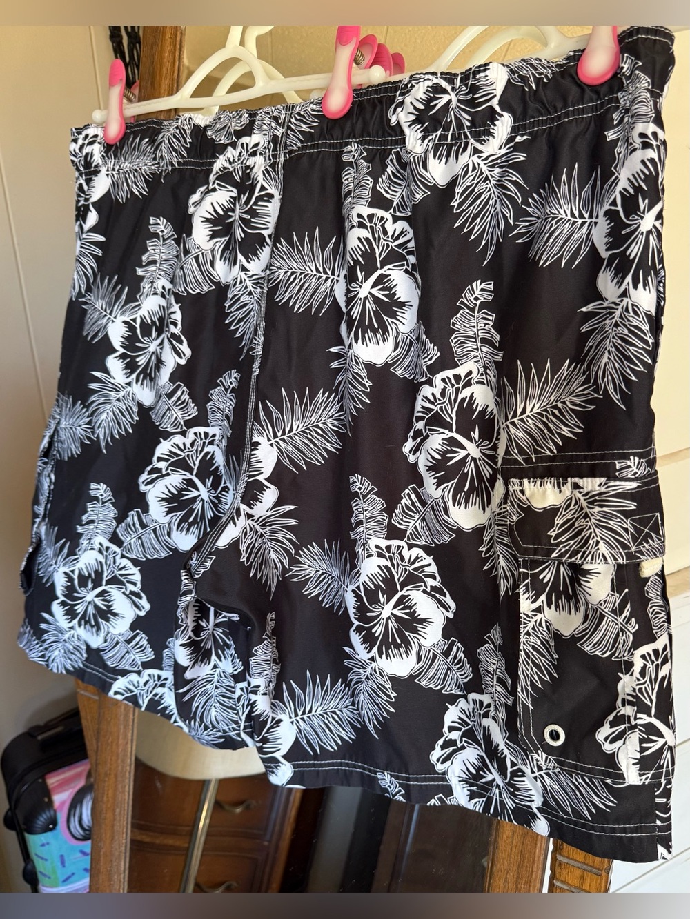 OP Black Swim Shorts with White Mesh Lining, men’s plus size 3XL